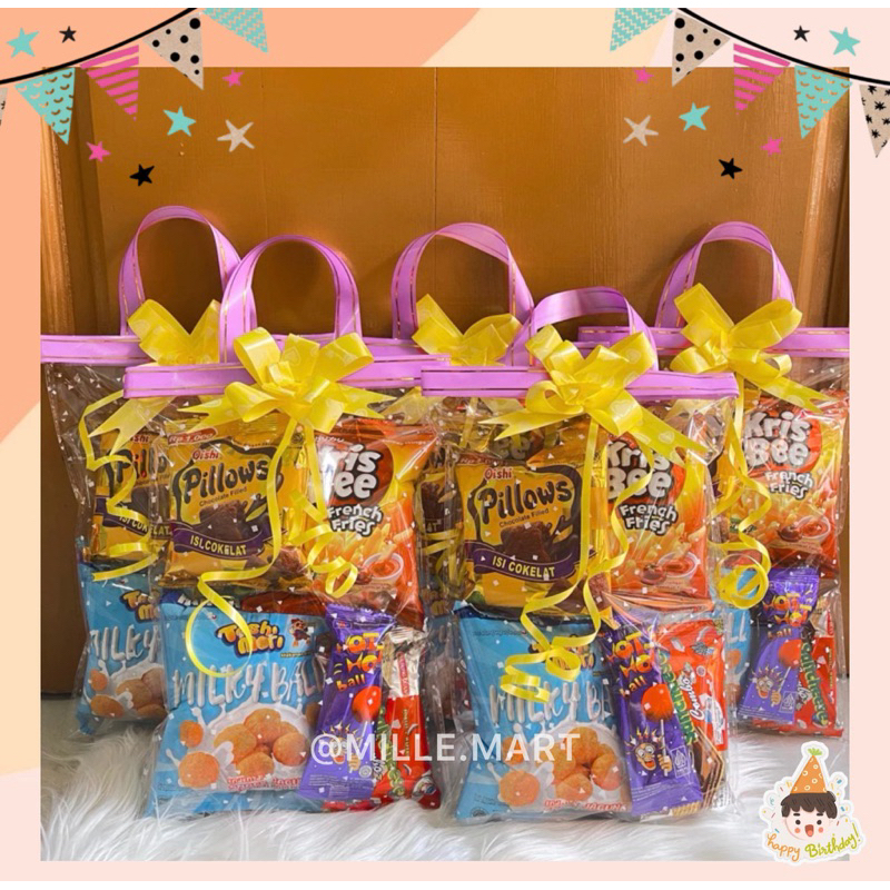 

Paket Ulang Tahun Anak/Bingkisan Ulang Tahun Anak/Souvernir Pesta Ulang Tahun/Hampers Ulang Tahun Anak/Paket Makanan Ringan Anak