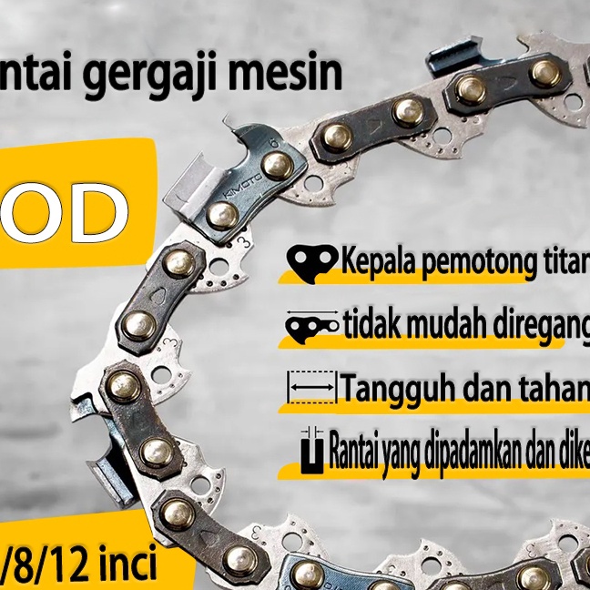 KI3 COD FUYAON 46812 Inch Rantai Gergaji Baja Berkualitas Tinggi Pengganti Set untuk Chainsaw Tools 