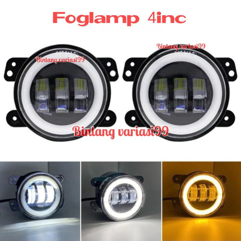 Lampu LED Foglamp 4 inch Avanza Xenia  Foglamp 4 inc 30 watt Angel aye putih kuning Fog lamp mobil
