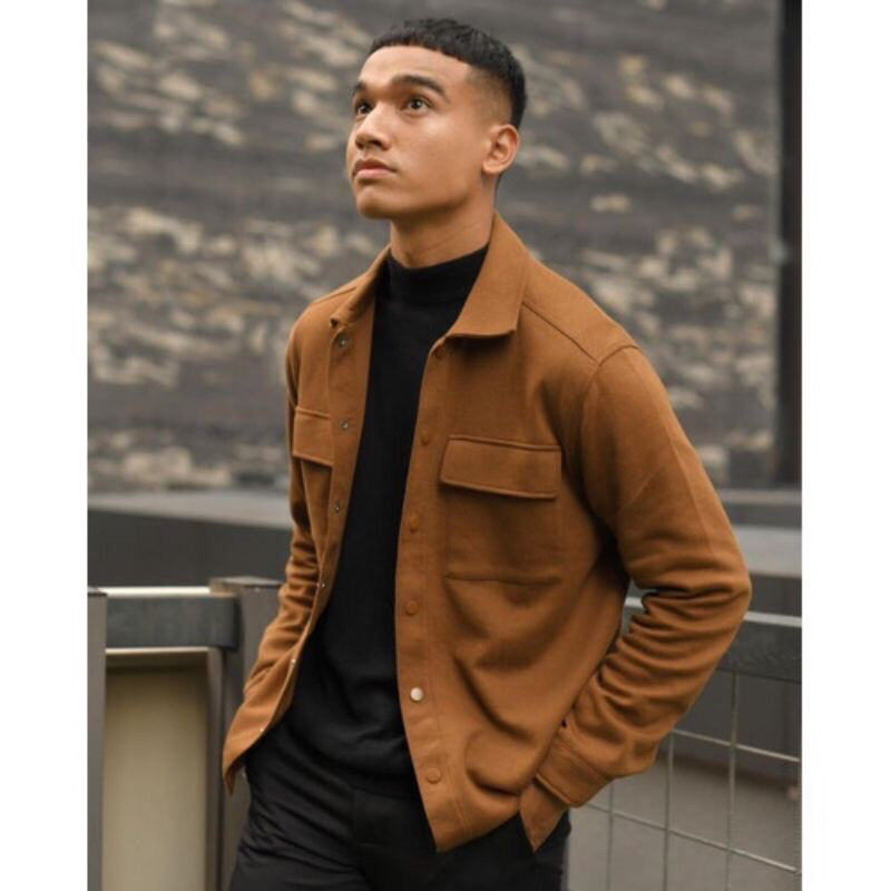 JACKET SHACKET FLEECE CASUAL Formal jaket trucker shacket fleece 280gsm