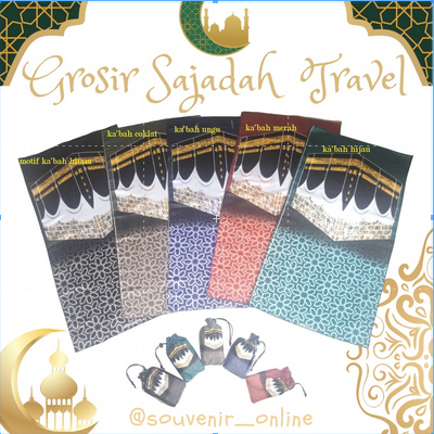 Sajadah Travel Motif Kiswah Premium Travelling Pouch 47 x 100 Cm Grosir Murah Halus