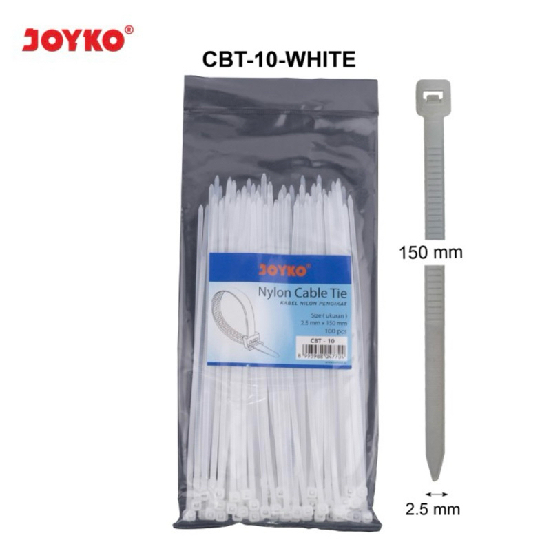 

CABLE TIES JOYKO CBT 9 / CBT 10 / CBT 11 / KABEL TIS ( 1pak isi 100pcs)