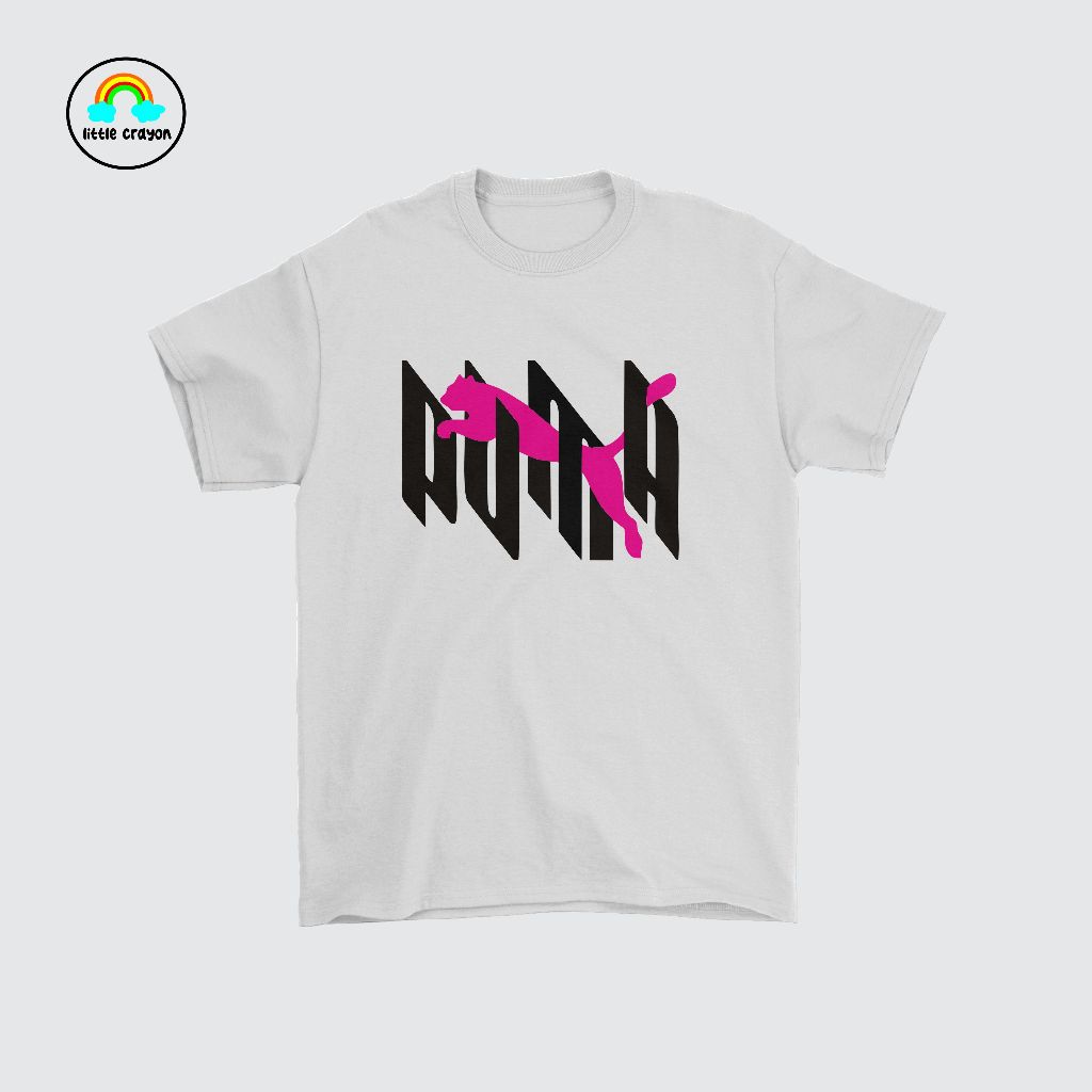 Baju kaos Anak Laki-Laki perempuan Crayon Workshop Kaos Lengan Pendek Motif puma Katun untuk Umur 1-