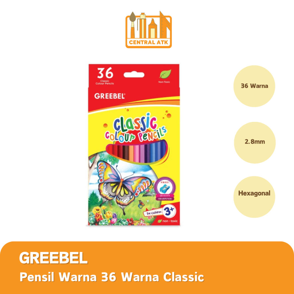 

PENSIL WARNA / COLOR PENCIL GREEBEL 36 WARNA CLASSIC PANJANG