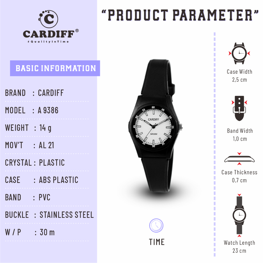 CARDIFF Analog A 9386 Jam Tangan Analog Cowok Water Resistant
