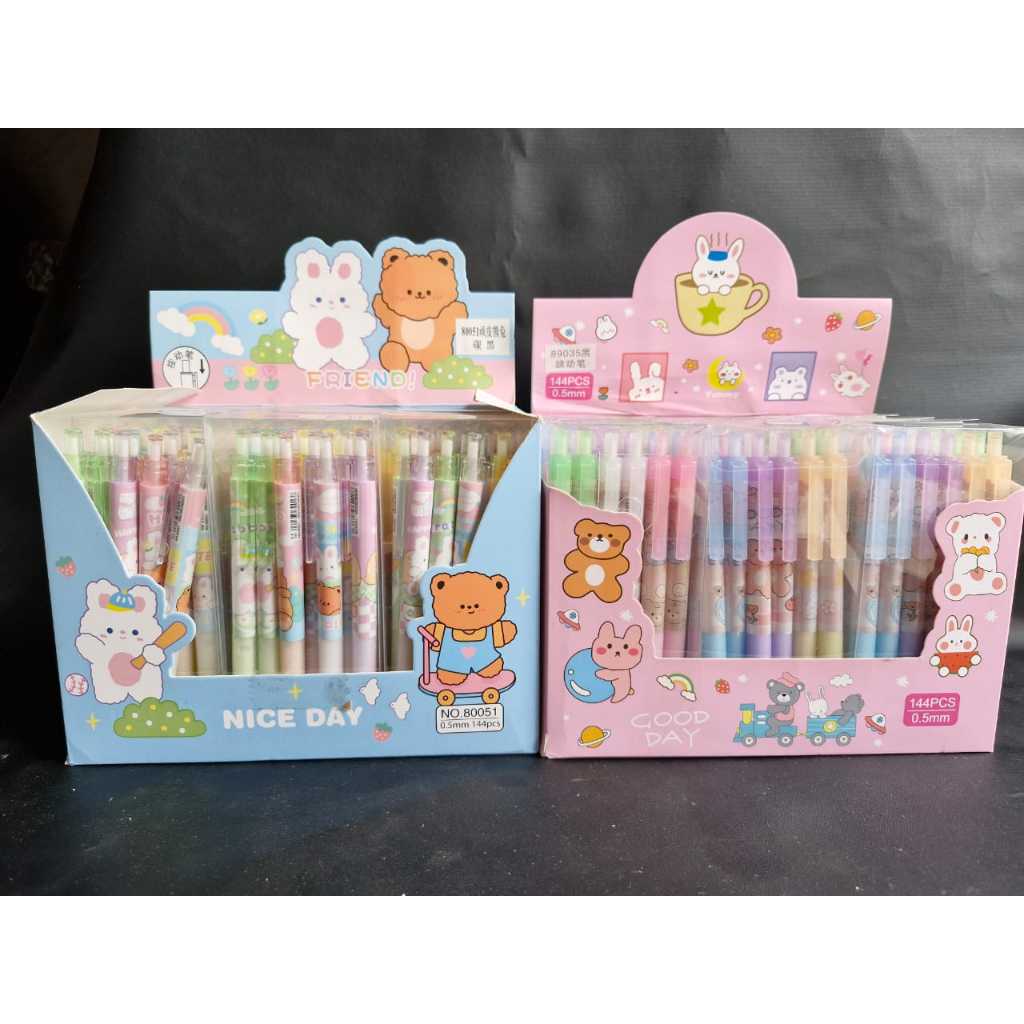 

12pcs Pena Pulpen Pen Set Cetek Cetekan Motif Karakter Fancy