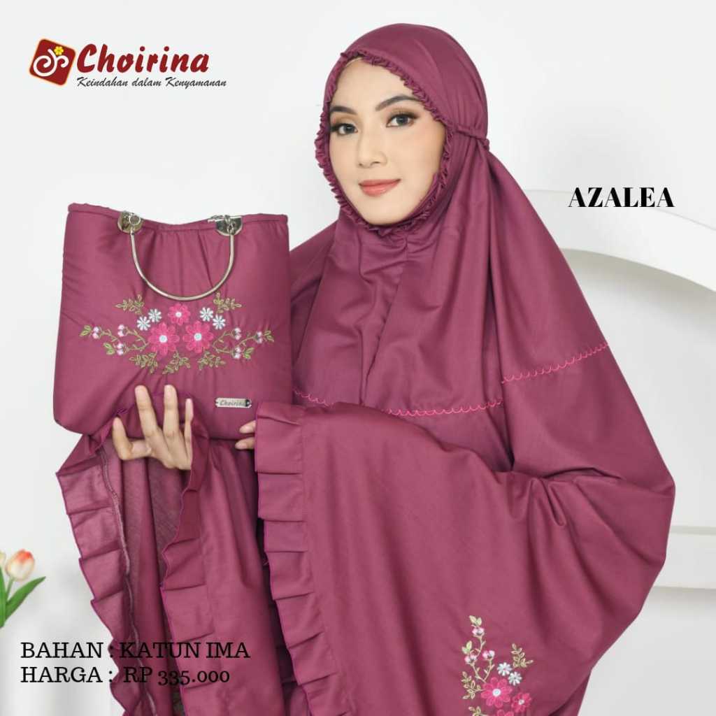 MUKENA DEWASA TERBARU CHOIRINA AZALEA/ MUKENA DEWASA POLOS MOTIF BUNGA BY CHOIRINA/ MUKENA DEWASA BY