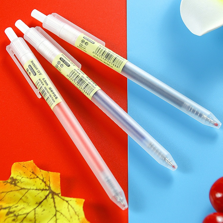 

Pena Netral Aksi Dorong Buram 0.5mm Peluru Hitam Merah Biru Pena Tanda Tangan Pena Air Alat Tulis