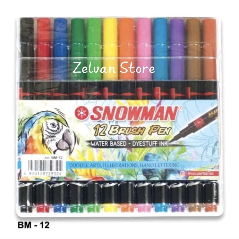 

Snowman Brushpen set 12 warna