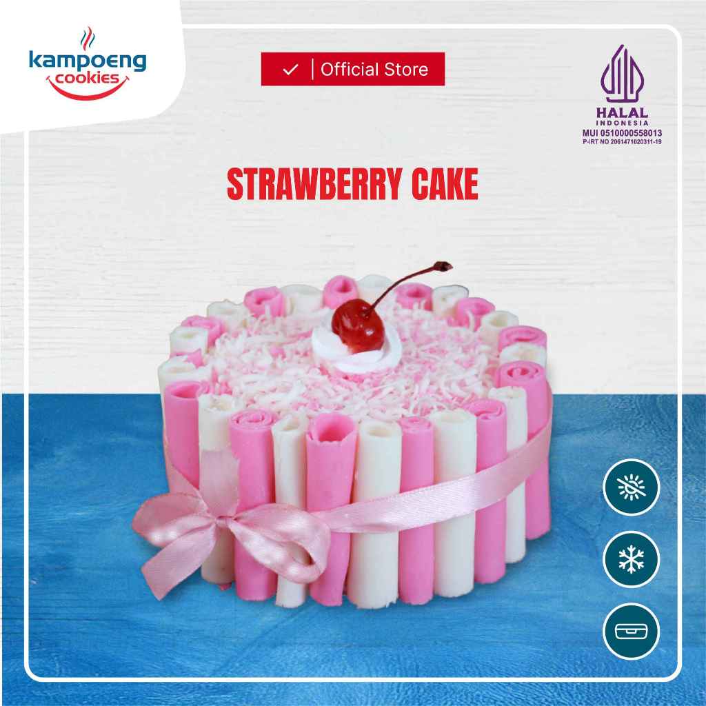 

Cake Ulang tahun Strawberry Cake Premium Diameter 12 cm Kampoeng Cookies