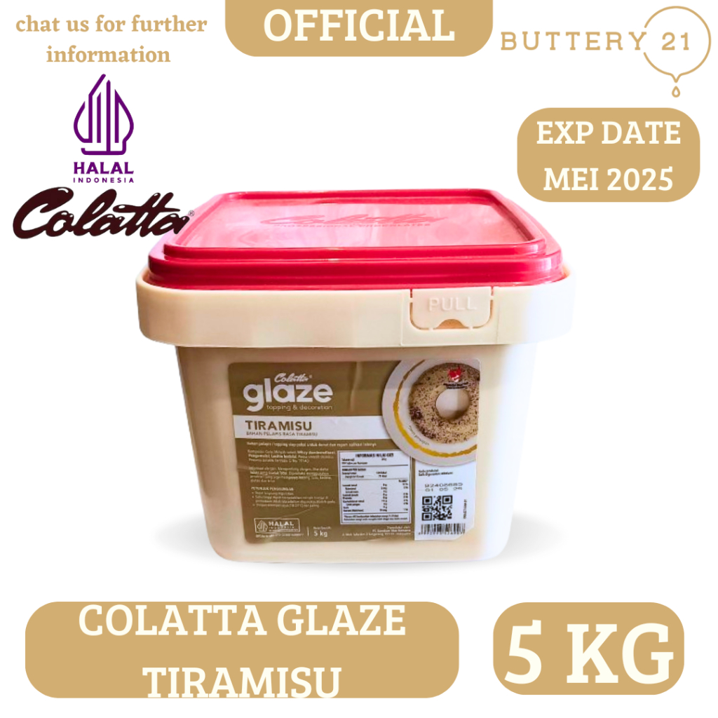 

COLATTA GLAZE TIRAMISU 5 KG/COLLATA TOPPING DAN DECORATION/PELAPIS RASA TIRAMISU/COLLATTA