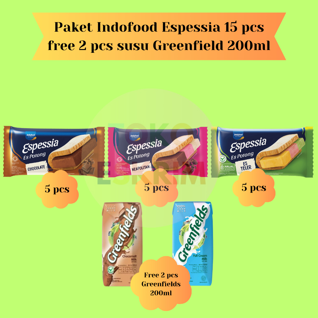 

Paket Indofood Ice Cream Espessia 15 pcs