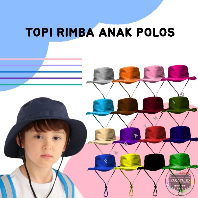 TOPI ANAK POLOS RIMBA BUCKET HAT ANAK TOPI MANASIK ANAK TK