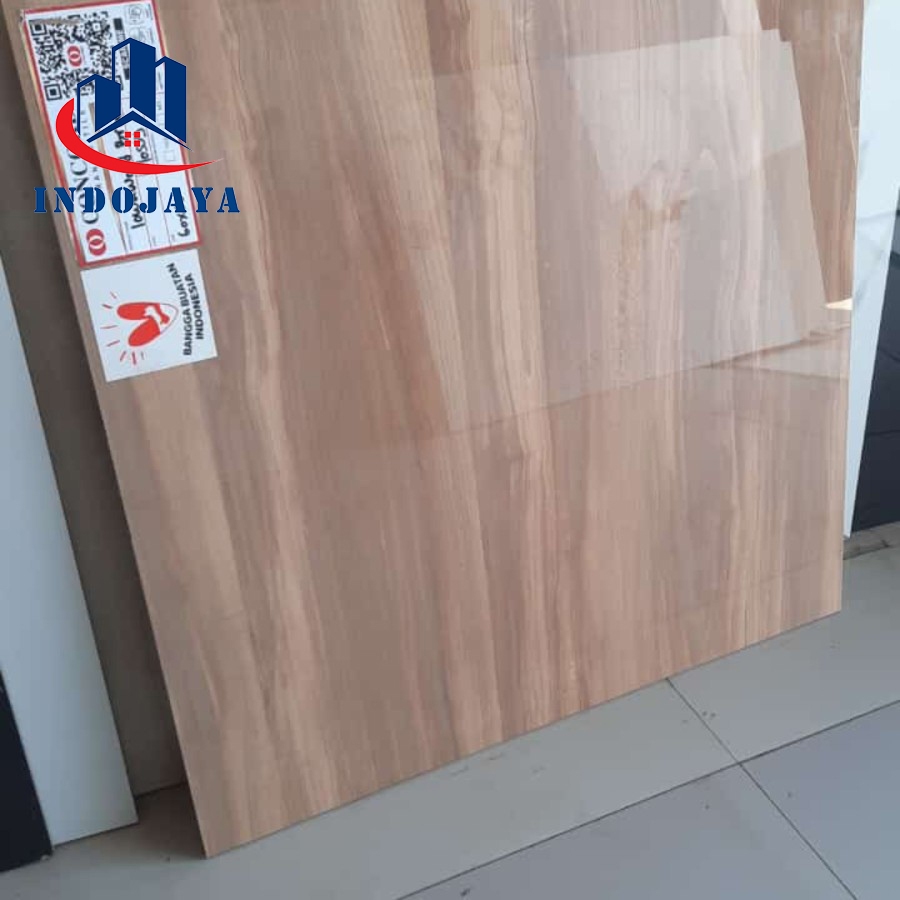 granit lantia dinding teras 60x60 motif kayu Glosy wood brown Grade A