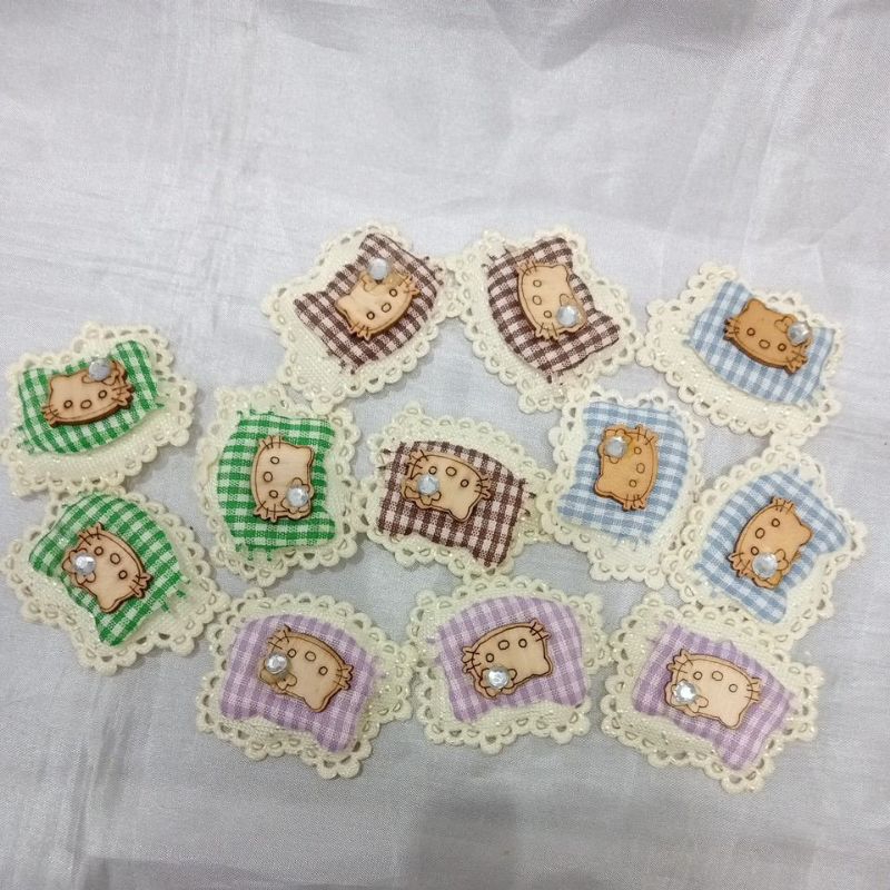 Patch Bordir/Bordir tempel/Aplikasi boneka tempel isi 3 pcs/Tempelan hiasan Baju