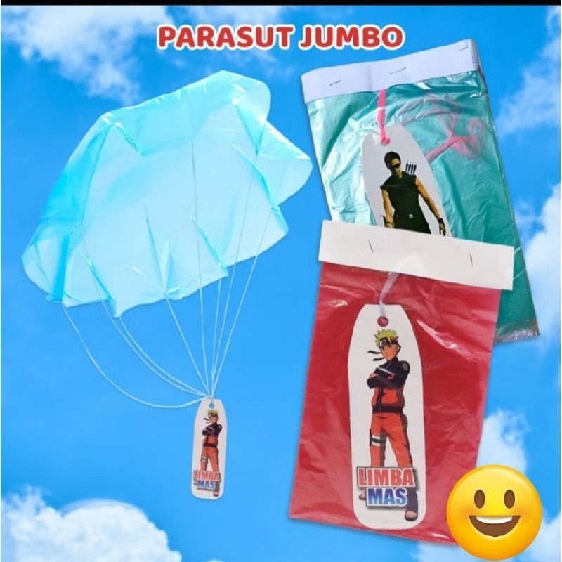 Mainan Parasut Terjun Payung Plastik Jumbo - Mainan Jadul Parasut plastik (Harga per 1 pcs)