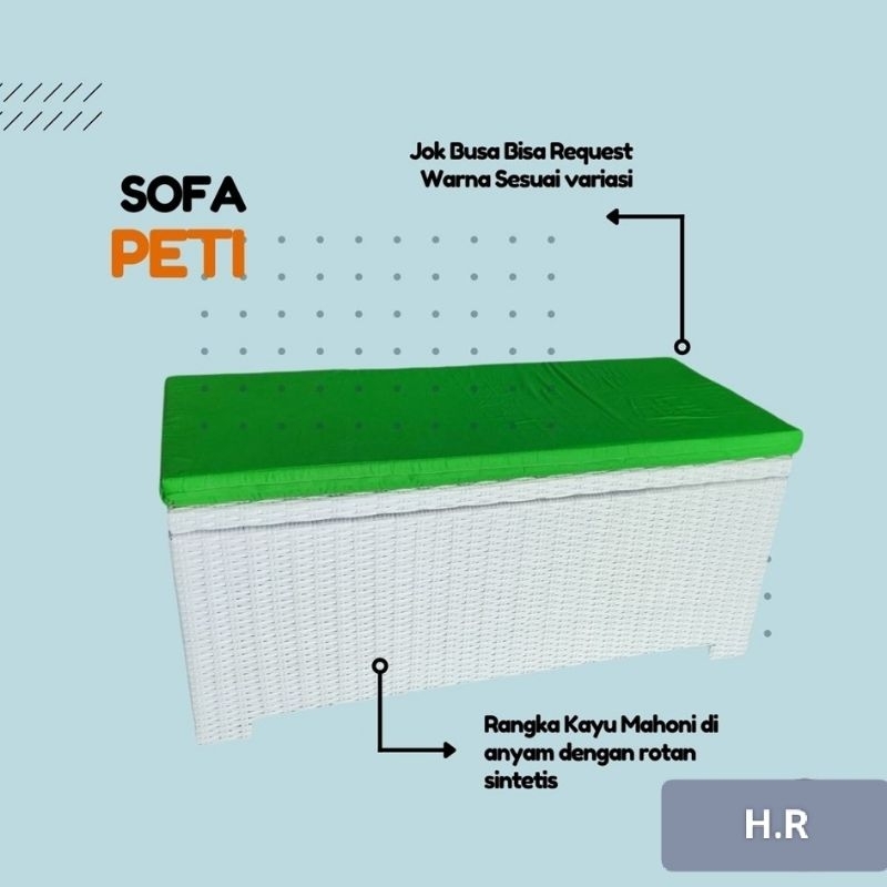 Kursi Sofa peti rotan sintetis