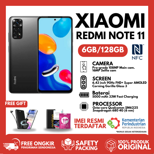 XIAOMI REDMI NOTE 11 LTE  RAM 6GB/4GB ROM 128GB [6GB/4GB + 128GB] ORIGINAL GARANSI