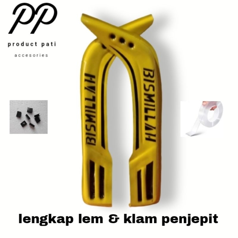 1set kanan kiri talang air truk canter dengan motif dan tulisan bahan dari fiber lengkap dengan lem 