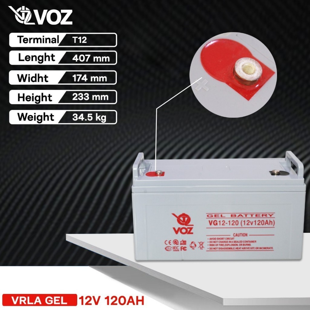 VOZ GEL 12V 120AH |  Aki VRLA /Aki kering/Aki Panelsurya/Aki Gel