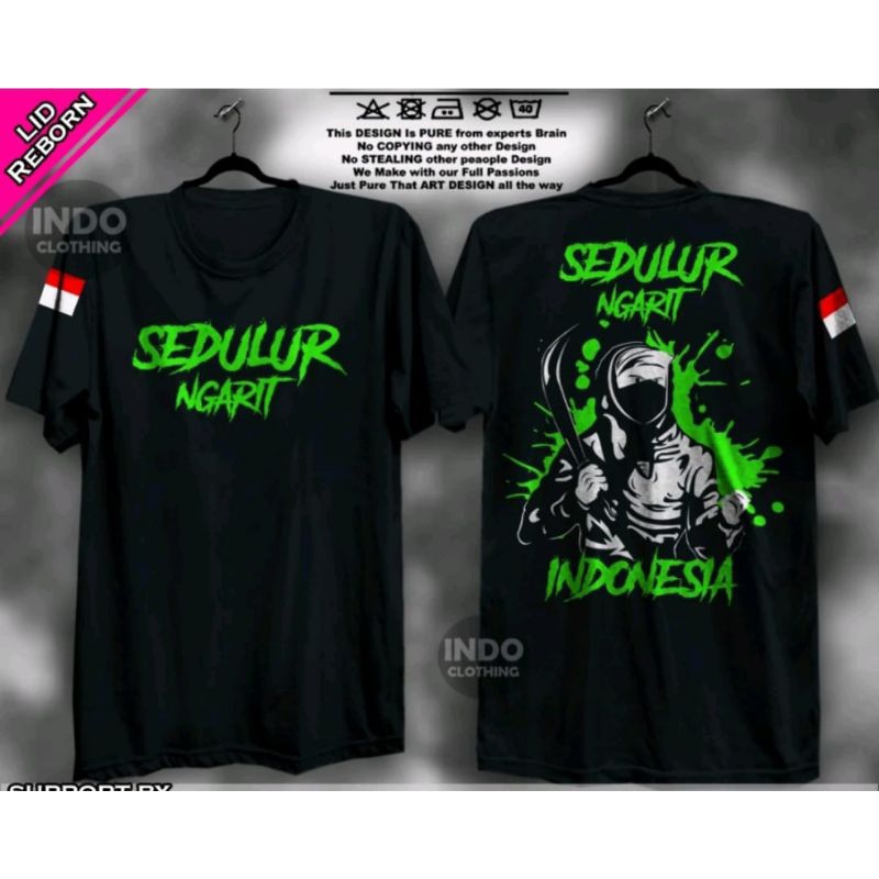 KAOS SEDULUR NGARIT INDONESIA CORAK HIJAU