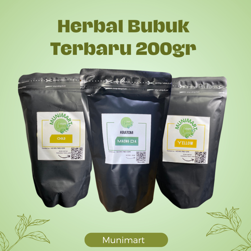 

Kemasan 200gram bubuk herbal terbaru maeengda,gold,yellow