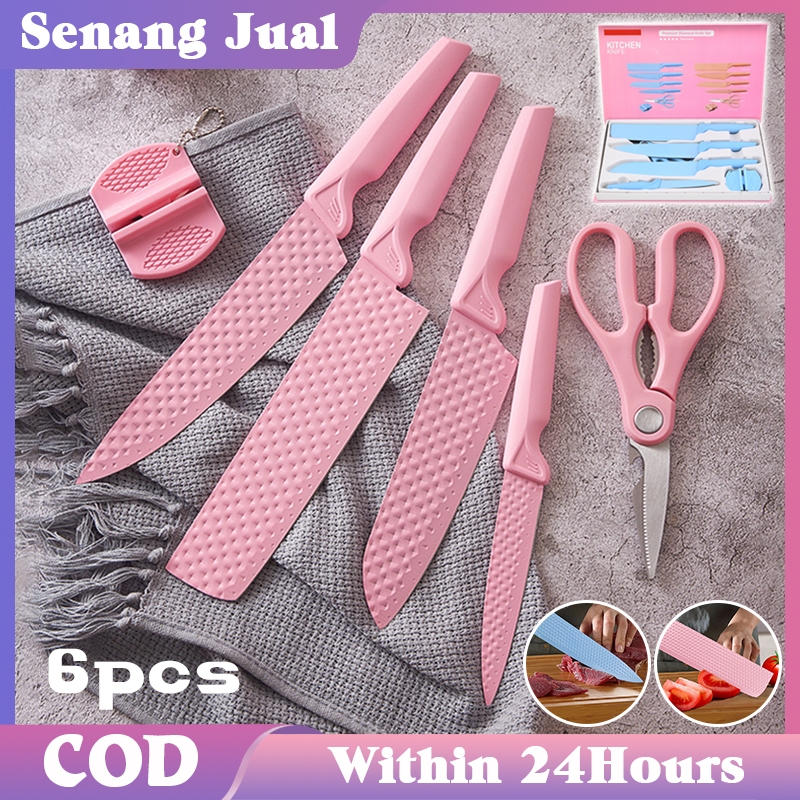 Pisau Dapur Set 6 In 1 Pisau Diamond Set Diamond Knives Knife Set Stainless