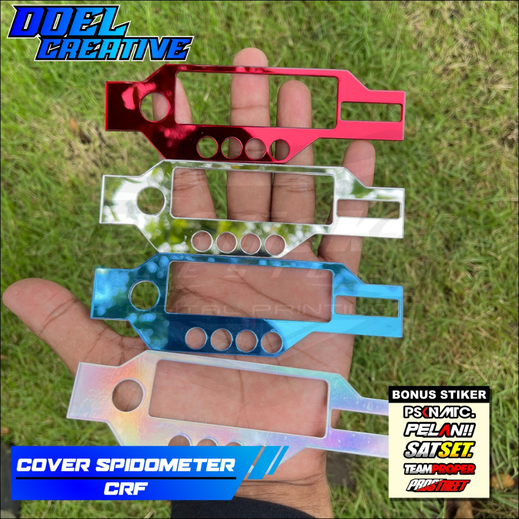 Garnish Cover Speedometer CRF Merah Biru Gold Krom Doel