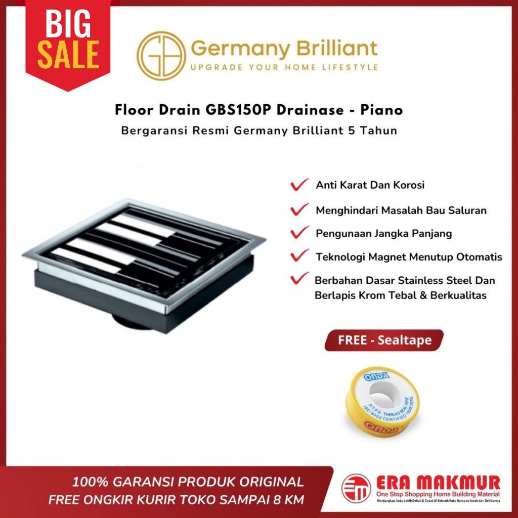 GERMANY BRILLIANT – Floor Drain GBS150P Drainase - Piano - GERMANY BRILIANT