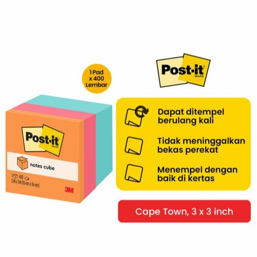 

Gramedia Cirebon - 3M POST-IT 2059-AQ CPT COLOR CUBE