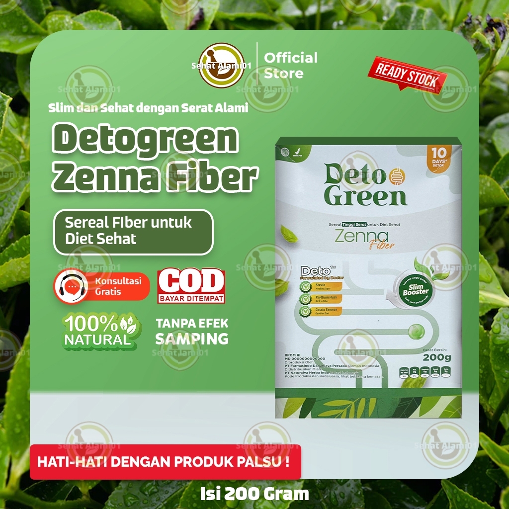 

Detogreen Zenna Fiber Sereal Diet Sehat Langsing Optimal Serat Alami 200 Gram