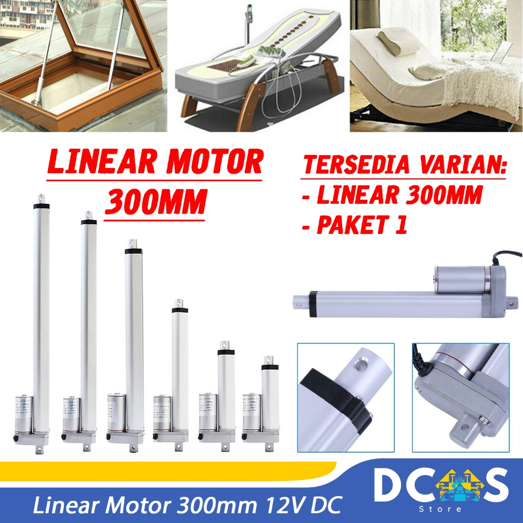 Linear Motor 300mm 12V DC 5mm/s 1200N / 120KG Linear/ Tubular Actuator