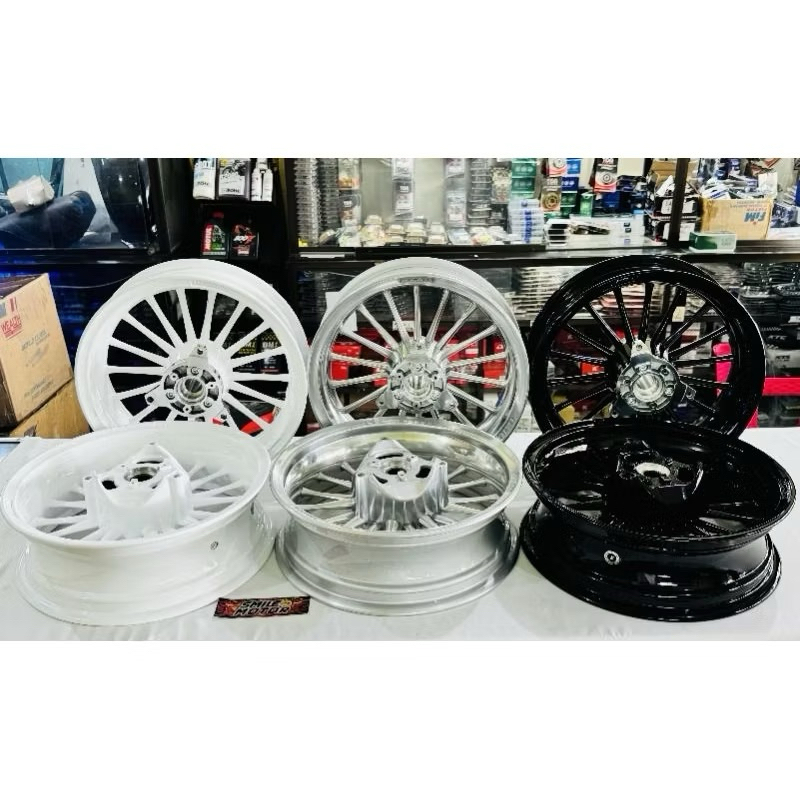 VELG PELAK RACING POWER NMAX OLD HITAM PUTIH CHROME 350x400 RING 13