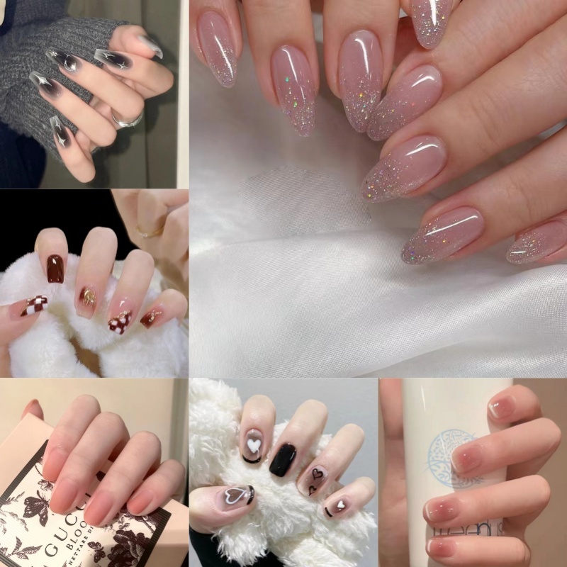 Press On Nails Fake Nails Lem Kuku Palsu Kuku Palsu Pengantin Kuku Palsu + Lem