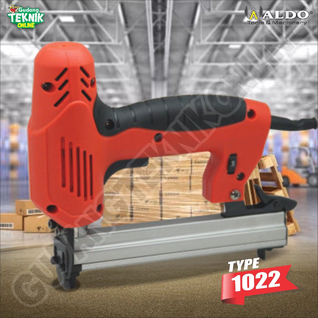 Mesin Staples Listik ALDO 1022 / Alat Elektrik Electric Nailer Staples Paku Tembak Stapler Gun 1022 