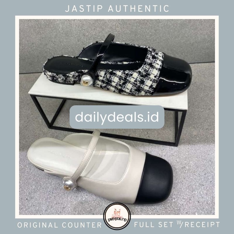 #1-70900458 Mules Pearl - Jast[p] CK ORIGINAL COUNTER #1-70900458-1 EMBELLISHED GINGHAM FLAT STORE A