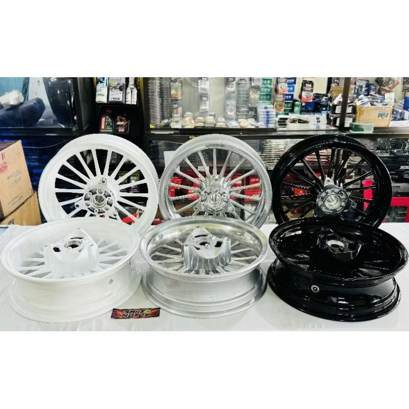 VELG PELAK RACING POWER NMAX NEW HITAM PUTIH CHROME 350x400 RING 13