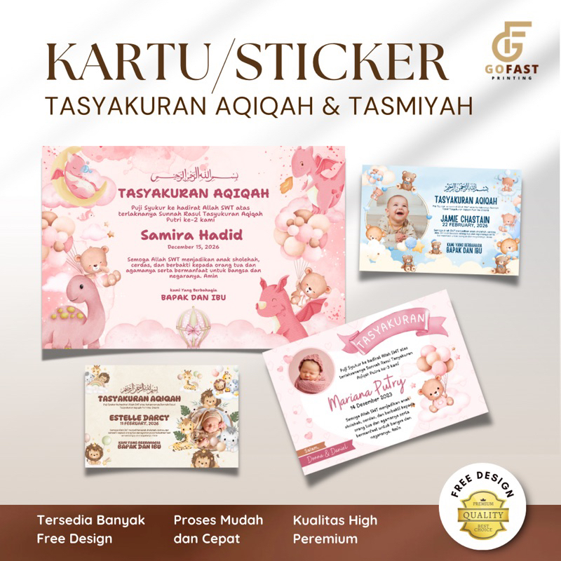 

Cetak Kartu/Stiker Tasyakuran Aqiqah, Custom Stiker Tasyakuran Aqiqah