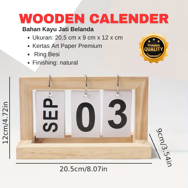 

kalender meja kayu unik / kalender abadi sepanjang masa / kalender aesthetik / dekorasi rumah