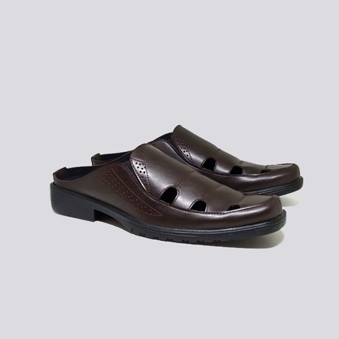 Sepatu Sandal Pria Kulit Asli Bustong Formal Casual Pantofel Ukuran Jumbo Besar 43 44 45 46 47