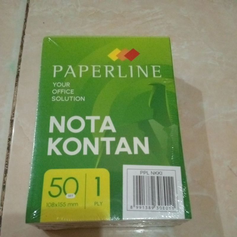 

Nota kontan1 ply 108x155mm paperline harga 1 pack isi 10 pcs