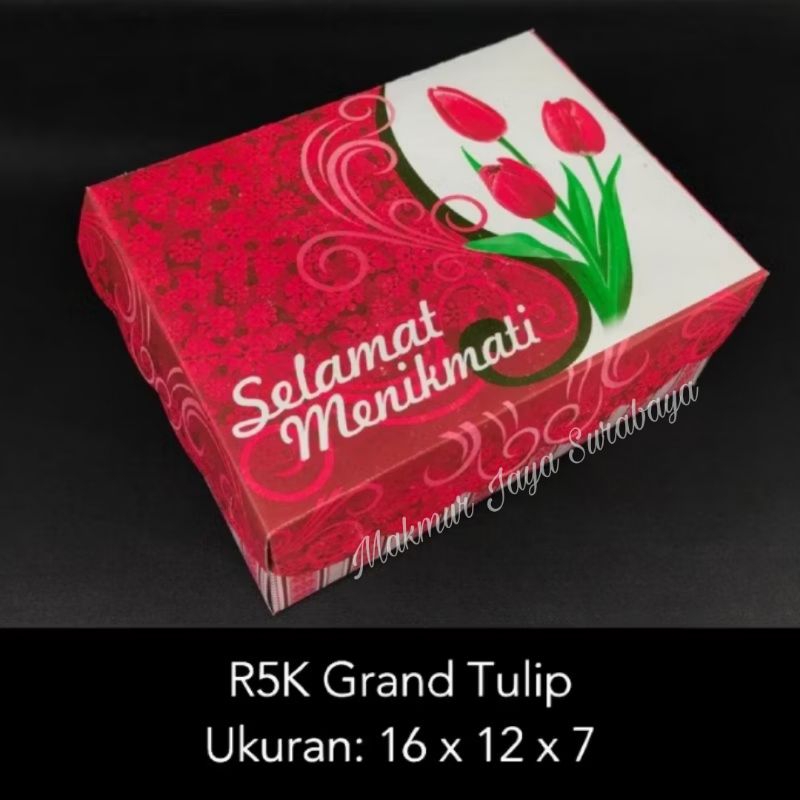 

Dus R5 Grand Tulip 16x12x7 cm/Dus Kue R5/Dus Kue Cukup Aqua/Dus Kue Motif isi 5/Snack Box/Kerdus jajan isi 5/Dos Roti Kue/Dus Kue Motif R5K