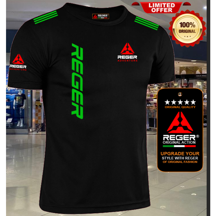 BAJU KAOS Basic REGER  HIJAU STABILO KATUN COMBED 30S 100% / Baju Kaos Laki Laki Dewasa / Baju Distr