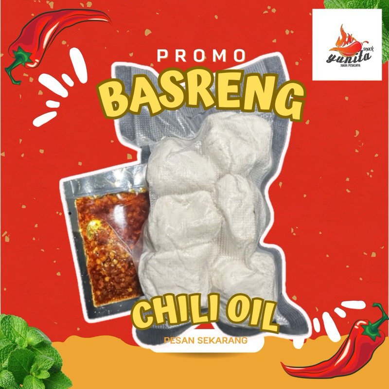 

Basreng Mentah Ikan dan Chili Oil isi 6 Butir snack yunita