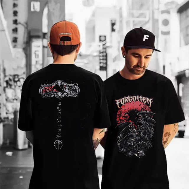 Kaos FORGOTTEN - PERANG DEMI SETAN Tshirt Bahan 100% Cotton Black | Casual T-SHIRT Size S M L XL XXL