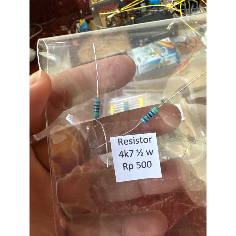 Resistor 4K7 1/2w kaki tebal tembaga Taiwan original