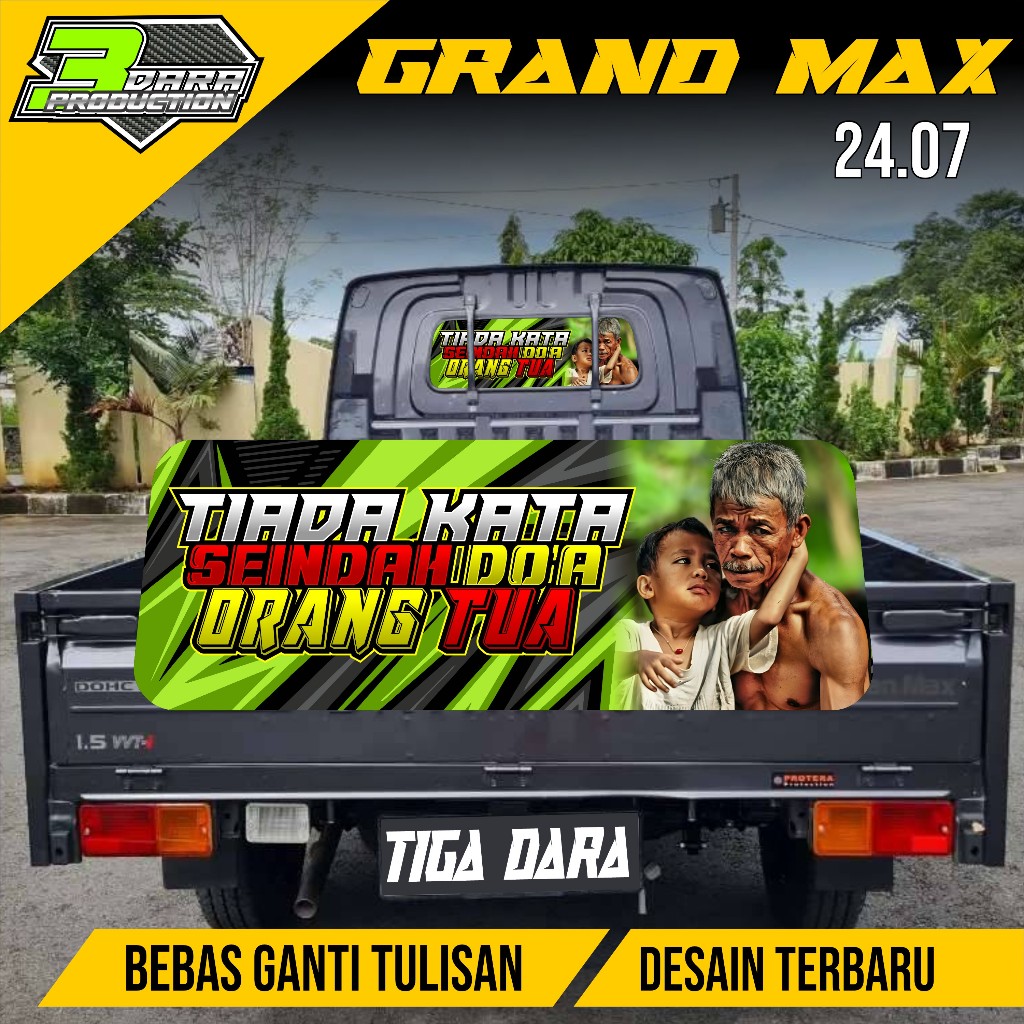 STIKER ONE WAY KACA BELAKANG MOBIL GRAND MAX DESAIN TERBARU 24.07