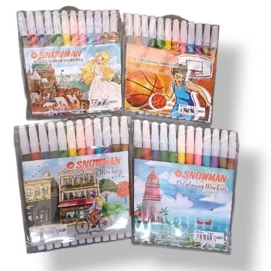 

spidol warna / spidol pen snowman 12 warna ( 1 pc)