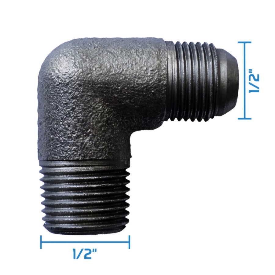 Knee Sambungan Pipa L Kompresor Drat 1/2 Drat & 3/4 Inch