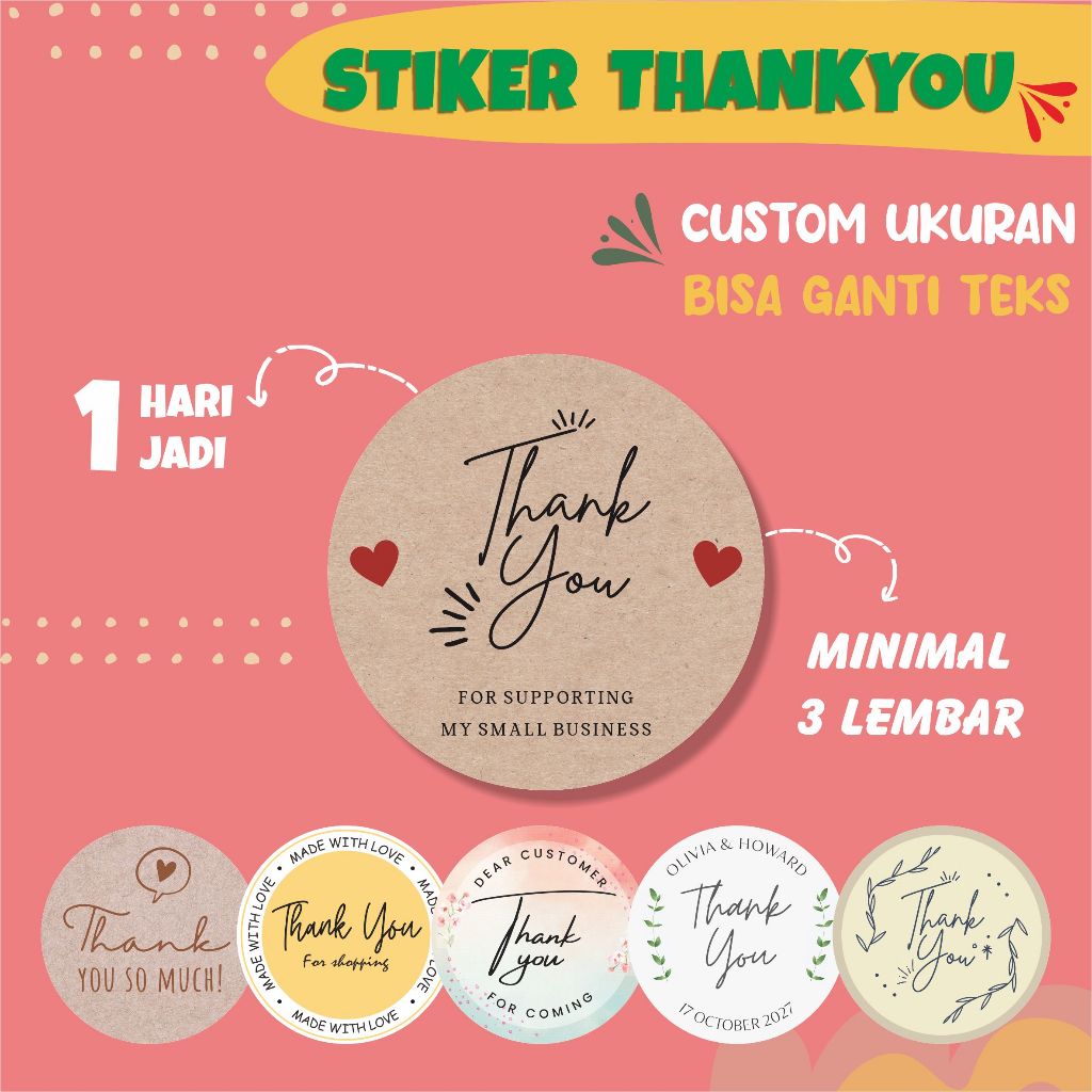 

CETAK STIKER THANKYOU/STIKER TERIMAKASIH CUSTOM+CUTTING